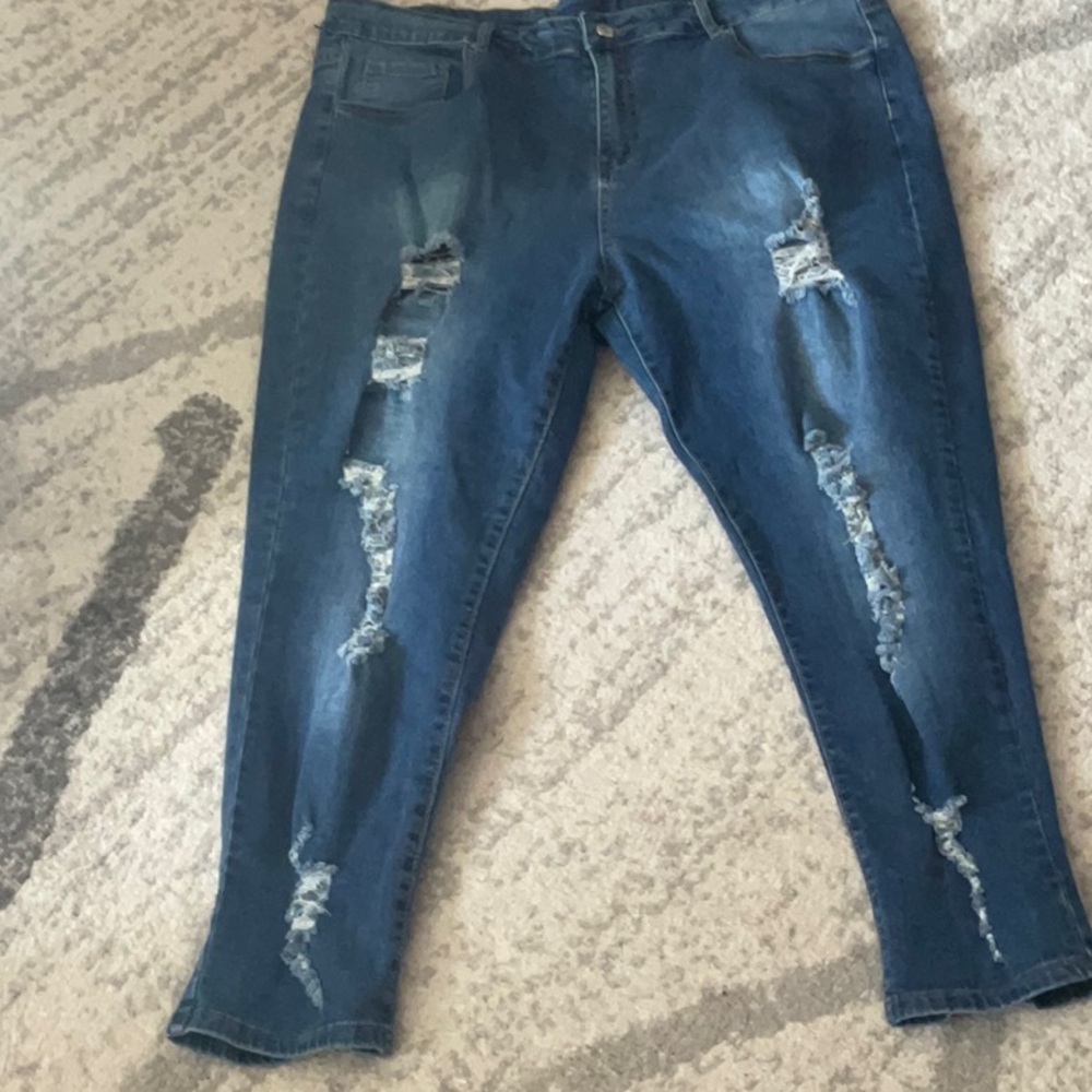 Denim Distressed SHEIN Skinny Jean